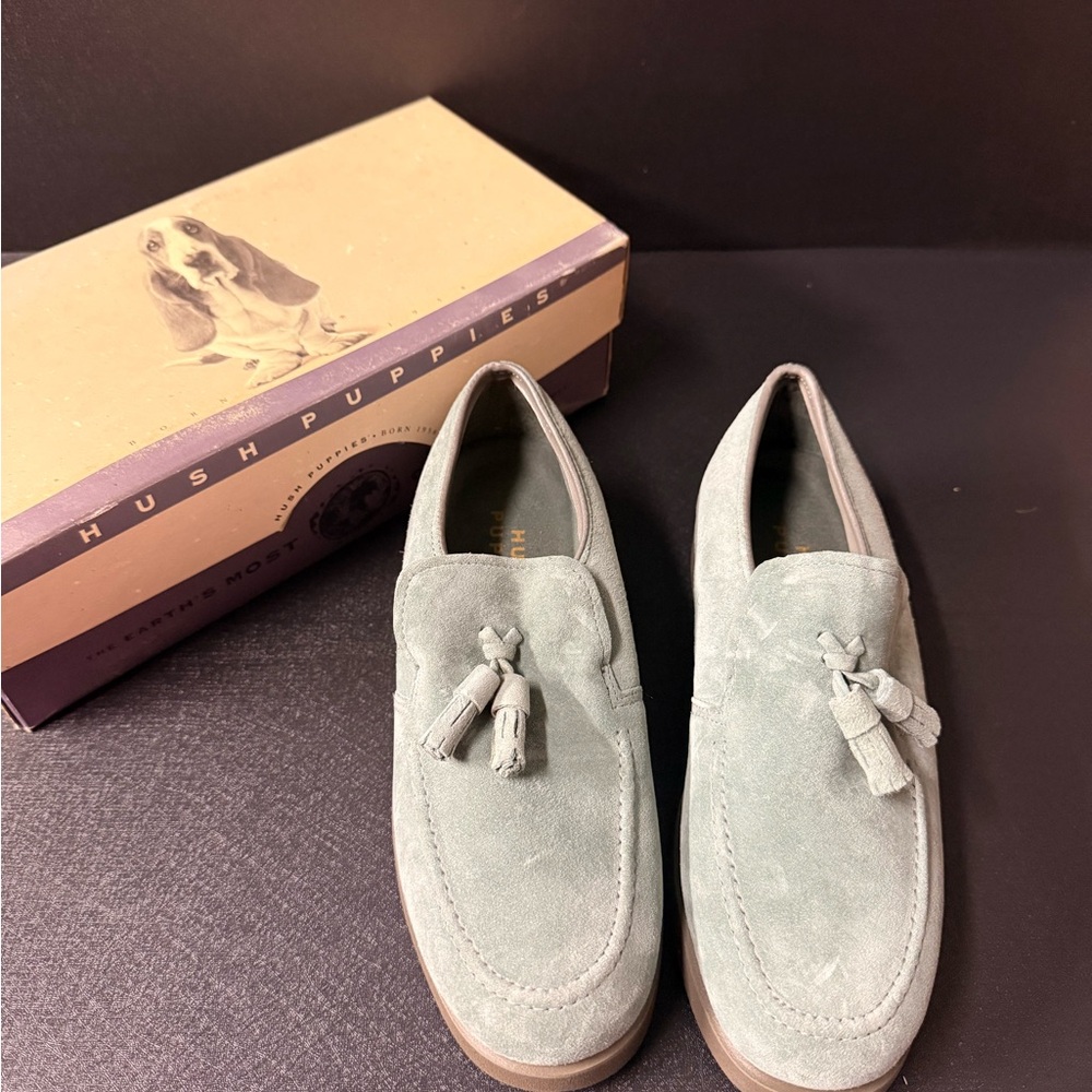 Hush Puppies Women's BEAU FADED TEAL Suede Tassel Loafers
